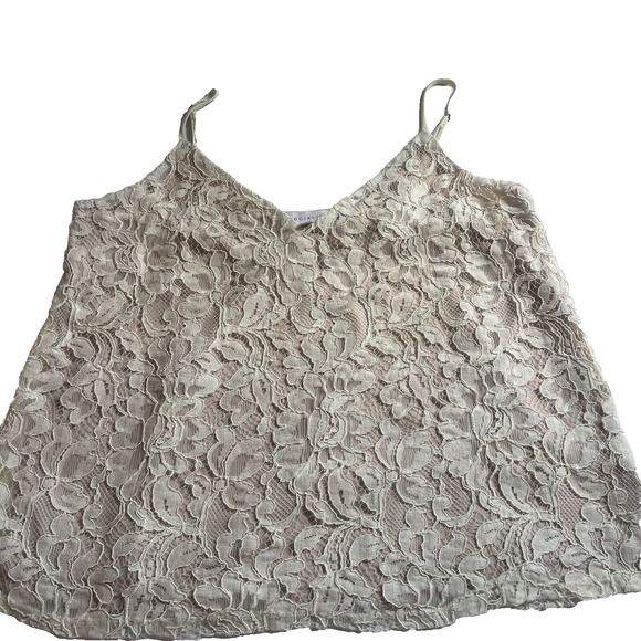 Socialite Set Of 2 Tank Top Camisole Black / Beige All-Lace V-Neck Size Medium - Picture 4 of 13